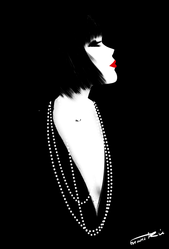 illustration-mode-fashion-collier-perles-sautoir-chanel-parisienne